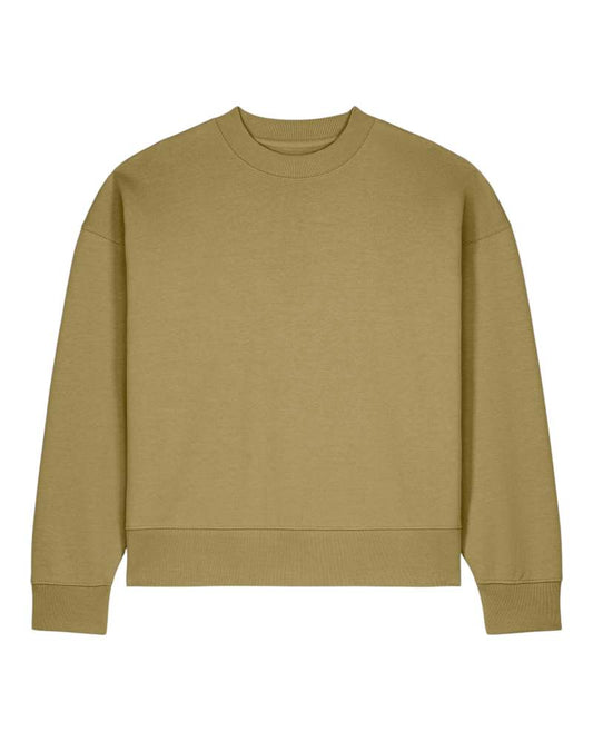 Recycled Cotton Boxy Sweatshirt - Faded Olive - 1