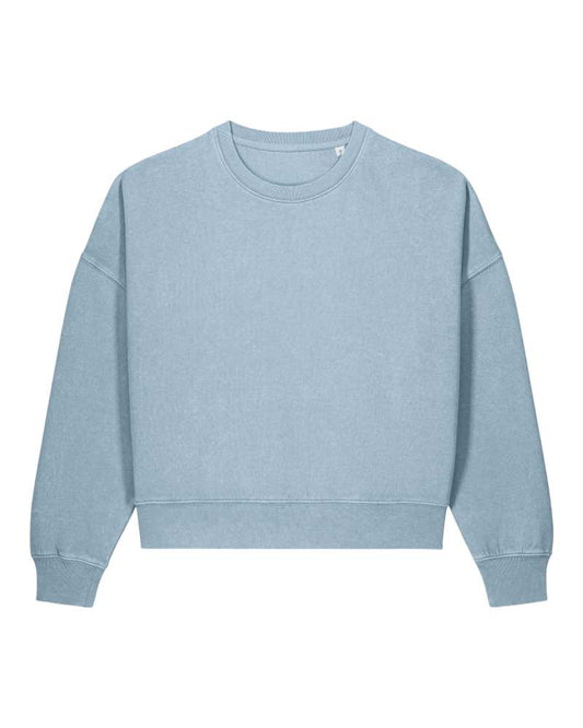 Women's garment-dyed crewneck sweatshirt - G. Dyed Blue Stone - 1