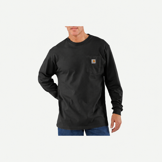 Carhartt Long-Sleeve Pocket T-Shirt in Black