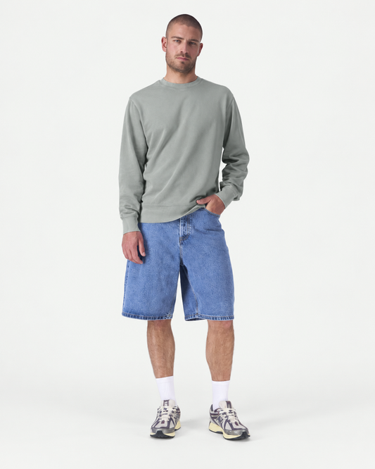 Stanley/Stella Garment-Dyed French Terry Crewneck in G. Dyed Misty Grey