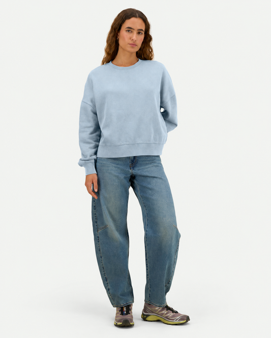 Stanley/Stella Women's garment-dyed crewneck sweatshirt in G. Dyed Blue Stone
